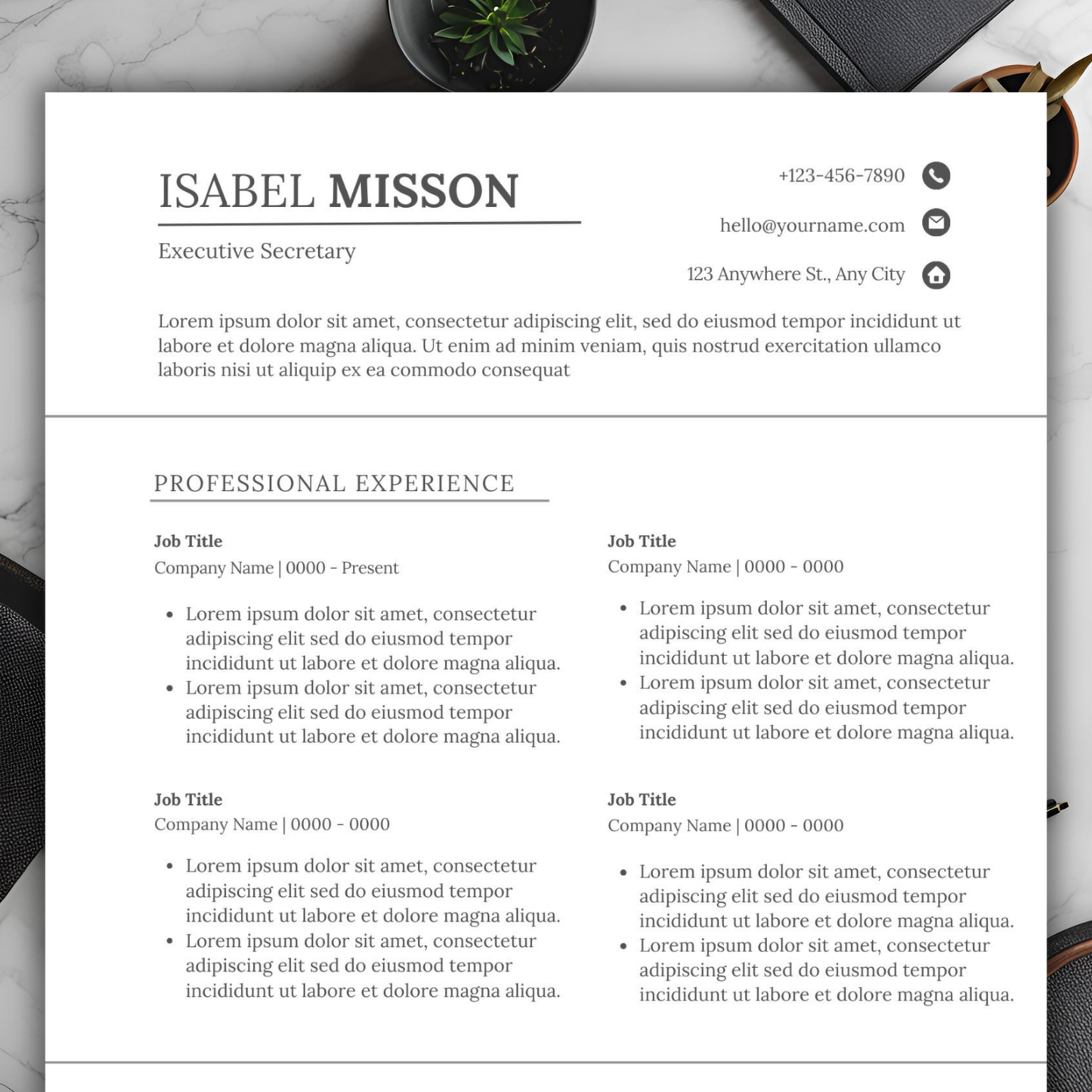 Resume Template Google Docs