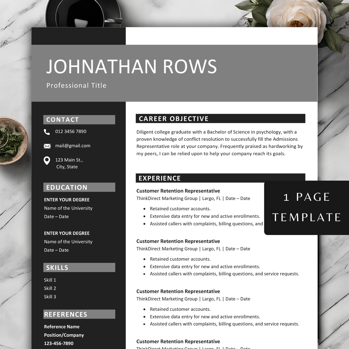 Free Download Resume Template MS Word